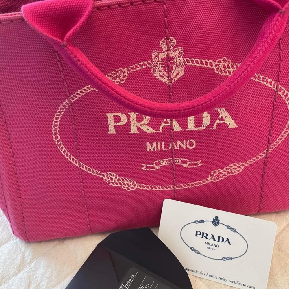 Prada Canapa Tote pink small